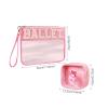 2Pcs Ballet Theme Makeup Bag Handheld Letter Patches PVC Cosmetic Pouch for Women Travel Toiletries Brushes Set view 4