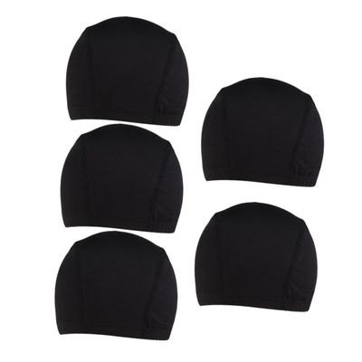 FRCOLOR 5PCS High Elastic Wig Caps Stretchy Dome Hats for Wigs Breathable Hooded Caps for Outdoor Activities