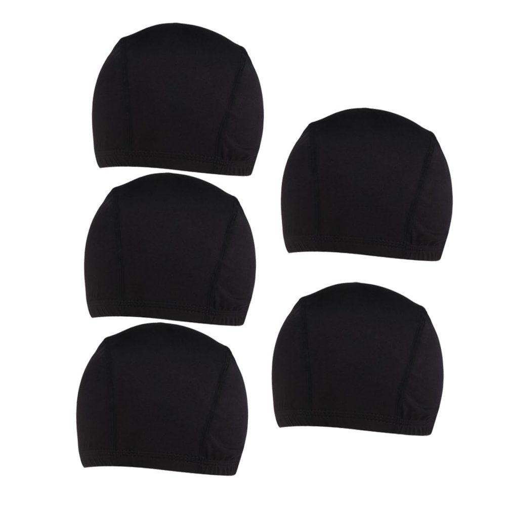 FRCOLOR 5PCS High Elastic Wig Caps Stretchy Dome Hats for Wigs Breathable Hooded Caps for Outdoor Activities