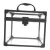 Clear Cosmetic Storage Case with Handle Large Makeup Organizer Box Waterproof Aluminum Alloy Acrylic for Travel Vanity view 2