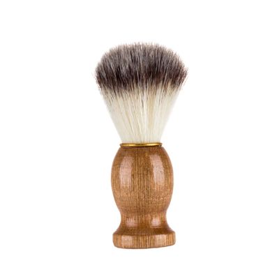 HAKIDZEL Shaving Brush for Men Natural Wooden Handle with Nylon Hair Professional Facial Care Tool for Beards Practical Portable Grooming Essential for Travel and Business