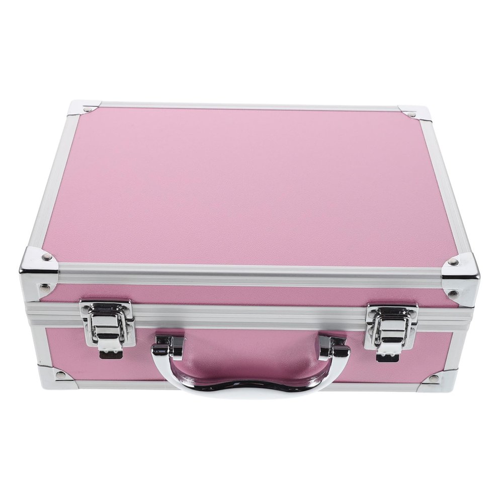 Hohopeti Multi-Functional Aluminum Alloy Tool Box Handle Portable Makeup Case Medical Supply Organizer Travel-Friendly Storage Chest for Cosmetics and Tools