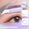 Portable Stainless Steel Eyebrow Trimmer Scissors with Comb  Mini NonSlip Eyebrow Scissors for Women  Precision Travel Grooming Tool  Rainbow Finish view 3