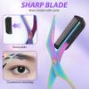 Portable Stainless Steel Eyebrow Trimmer Scissors with Comb  Mini NonSlip Eyebrow Scissors for Women  Precision Travel Grooming Tool  Rainbow Finish view 4