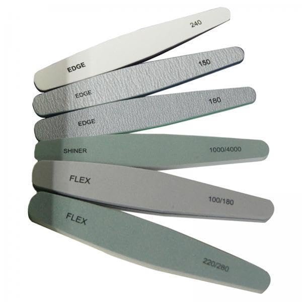 2X Nail Files Tools Kit Double Sided 6Pieces Polish Washable Manicure Stick Polisher for Nail Care Fingernails Girls Salons Toenails
