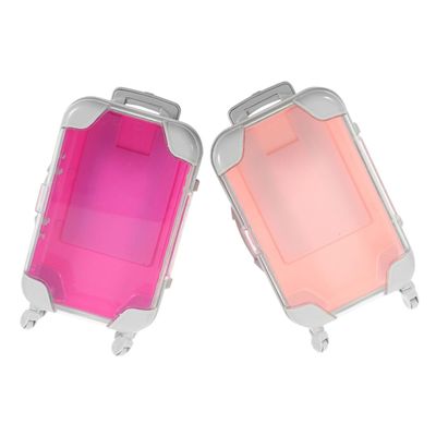 DOITOOL 2pcs Makeup Luggage Lash Storage Case Small Suitcase for Cosmetics False Eyelashes Travel Home Organizer