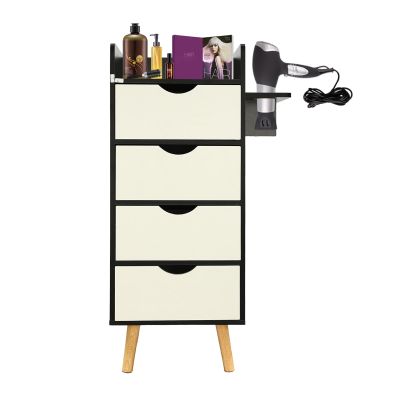 Beauty Salon Station Barber Cabinet w/Drawer Storage Cabinets w/Hair Dryer Holders Makeup Organizer Equipment
