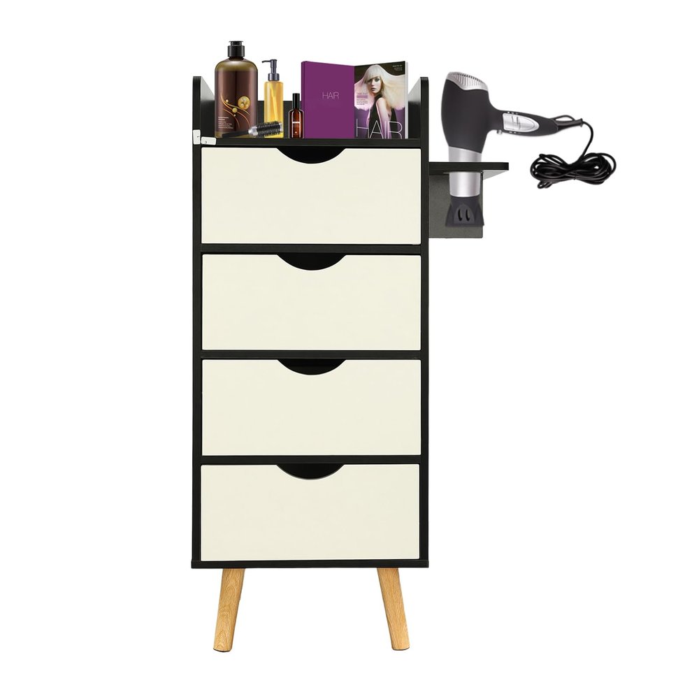 Beauty Salon Station Barber Cabinet w/Drawer Storage Cabinets w/Hair Dryer Holders Makeup Organizer Equipment