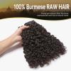 ASHINE Burmese Raw Human Hair Bundles  Tight Curly Unprocessed 100% Human Hair Single Bundle 16 Inch, Minimal Shedding Natural Black view 2