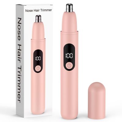 Bilitase Nose Hair Trimmer Rechargeable Cordless Painless Ear and Eyebrow Trimming Tool-Dual Edge Easy Cleansing for Man Woman (Pink)