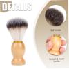 2Pcs Shaving Brushes for Men with Wooden Handle Palm-Size Shaving Brush with Nylon Bristle Fast Foaming & Non Scratch for Face Shave view 3