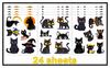 OriniPlay 152PCS Black Cat Tattoos Temporary Stickers Cute Animal Pet Halloween Themed Birthday Party Supplies Decoration Favors Goodie Bag Stuffers Tattoo view 3