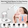 DKURQG Nano Ionic Facial Steamer with Removable Water Cup, Face Steamer 360 Rotatable Sprayer Warm Mist Face Humidifier for Home and Beauty Salon, Facial Deep Cleaning (White) view 3
