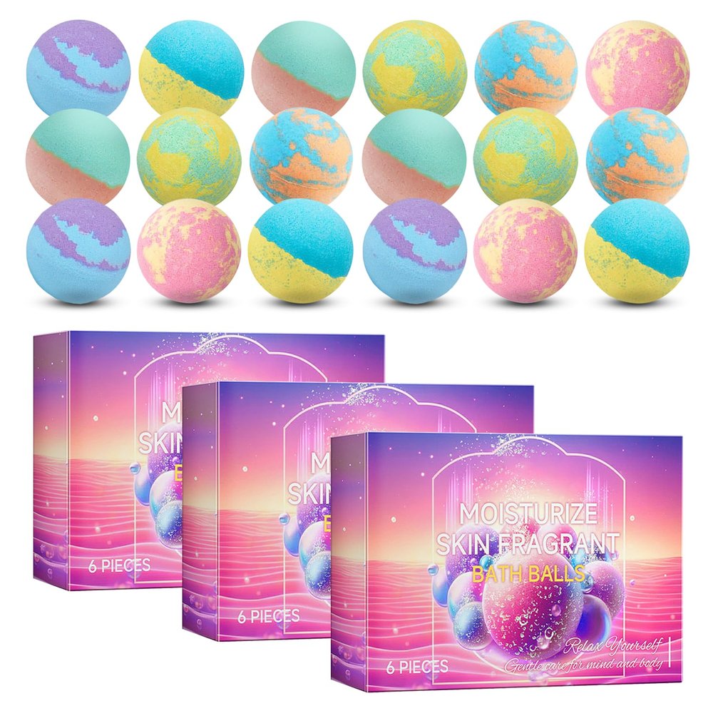 18PCS Bath Bombs Gift Set,Moisturizing Bubble Bath Bomb,Organic Bath Bombs for Women and Men,Relaxing Handmade Body Bath Ball,Gentle Bathbombs,Gift Idea for Birthday