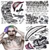 13 Sheets Joker Tattoos Halloween - HAHAHA Damaged JOKER Smile Temporary Tattoos for Kids Fake Tattoo Stickers Joker Costume Masquerade Cosplay Party Accessories Makeup Waterproof view 1