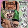 13 Sheets Joker Tattoos Halloween - HAHAHA Damaged JOKER Smile Temporary Tattoos for Kids Fake Tattoo Stickers Joker Costume Masquerade Cosplay Party Accessories Makeup Waterproof view 3