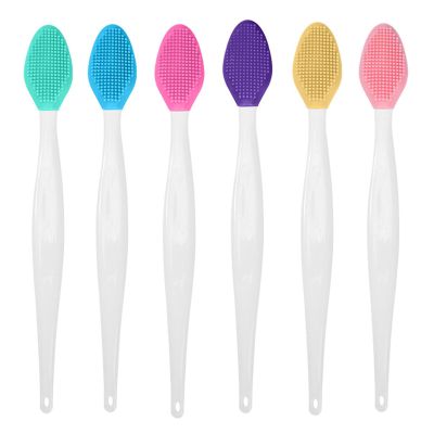 AMAMIA 6/12 Pcs Double Side Pore Scrubber/Lip Scrubber Multipurpose Silicone Nose Brush Soft Exfoliating Lip Scrub Brush for Smoother and Fuller Lip Appearance Skin Blackhead Cleaning Tool for Hom