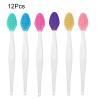AMAMIA 6/12 Pcs Double Side Pore Scrubber/Lip Scrubber Multipurpose Silicone Nose Brush Soft Exfoliating Lip Scrub Brush for Smoother and Fuller Lip Appearance Skin Blackhead Cleaning Tool for Hom view 2