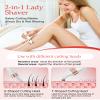 Women's Electric Shaver Waterproof IPX6, Rechargeable Bikini Trimmer with LED Display, 0mm Comb for Legs Underarms Sensitive Skin view 2
