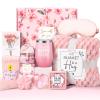 Gift Baskets for Women, Unique Birthday Gifts for Women, Best Friend Birthday Gifts, Self Care Gift Get Well Soon Basket, Cherry Blossom Relaxing Care Package for Mom Her BFF Sister Wife Girlfriend view 1