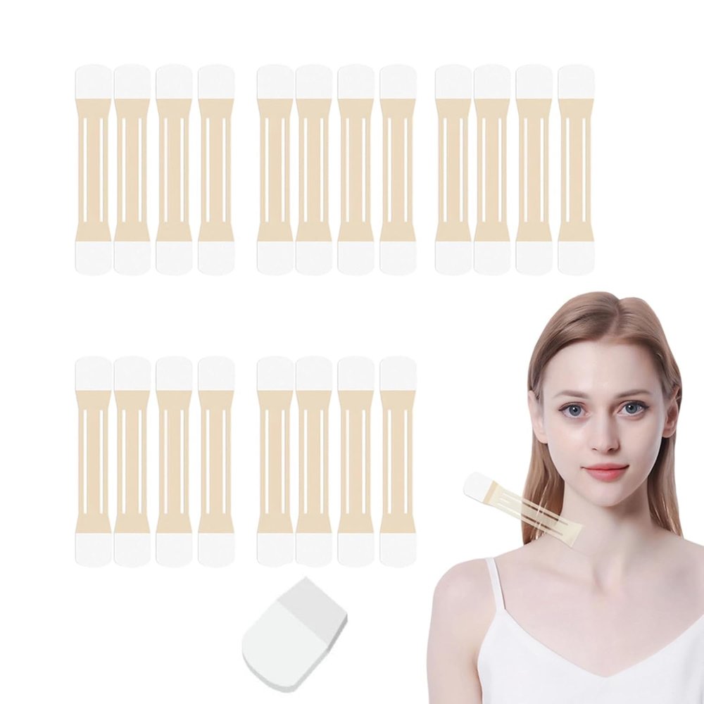 HeeHom Celestica Instant Neck Lift Tape - Invisible Turkey Neck Tightener for Women, Lift & Firm Sagging Skin, 90x40mm Patches (20+4 Bands) (5packs)