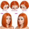 10 Inch Ginger Bob Wig Human Hair for Women 13x4 Lace Front Wigs Human Hair Pre Plucked 180 Density Short Glueless Bob Wigs with Hairline Orange Ginger Straight Lace Frontal wig #350 wig view 4