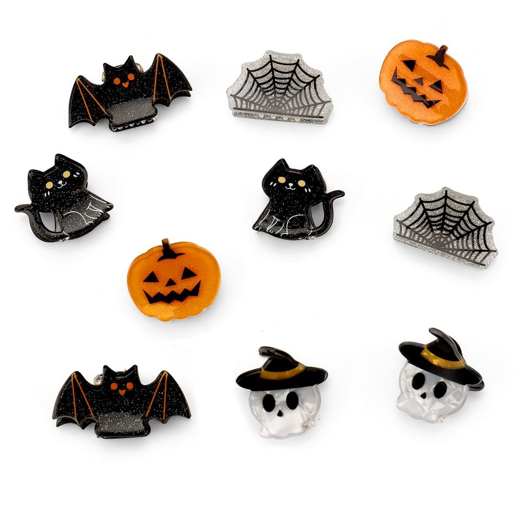 10Pcs Mini Halloween Hair Claw Clips for Girls and Women Small Hair Clips Halloween Gifts Boo Basket Stuffers for Women