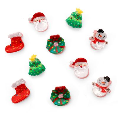 10PCS Mini Christmas Hair Claw Clips for Girls,Stocking Stuffer for Toddler Girls,Christmas Girl Gifts Under 10 Dollars,Cute Small Hair Clips Accessories Gifts for Girl Xmas Gift for Women