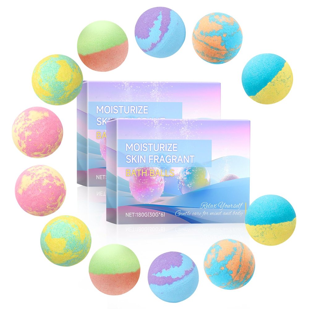 Bath Bombs Gift Set,12 Pcs Bubble Shower Fizzies for Skin Moisturizing,Long Lasting Scented Rich Bubbles Spa Bath Bombs for Women and Men,Bath and Body Works Gift Set for Birthday and Mothers Day