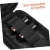 DEARMAMY Portable Essential Oil Carrying Case Holds Bottles Keychain Style with Elegant Handle for Travel Home Use Material for Storage Black view 3