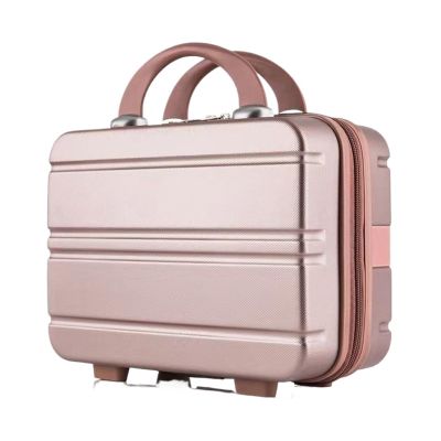 14 Inch Suitcase, Makeup Case, Small Luggage Storage Bag(Rosegold)