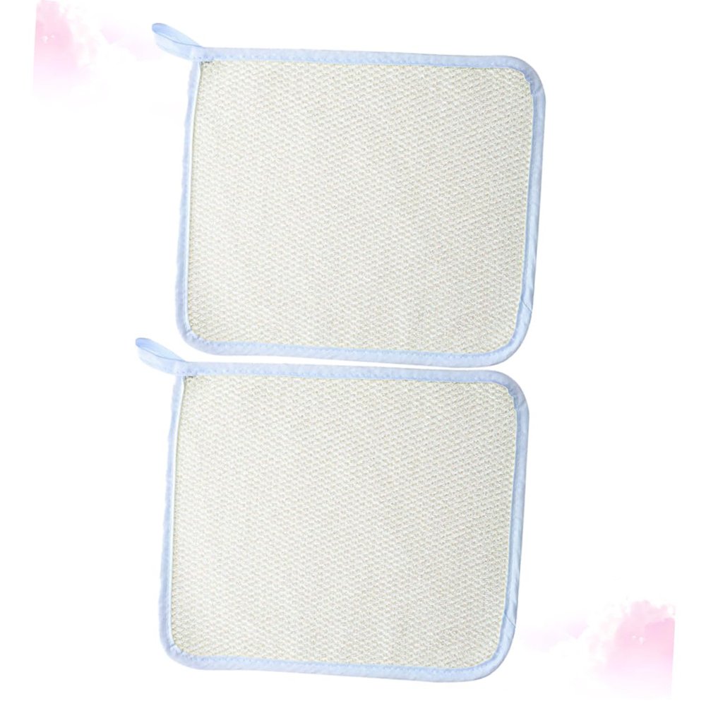 DECOMELODY 2pcs Nylon Bath Towel Exfoliating Face Wash Cloth Short Loop Quick Dry Non Absorbent Back Scrubber Towel for Mommy