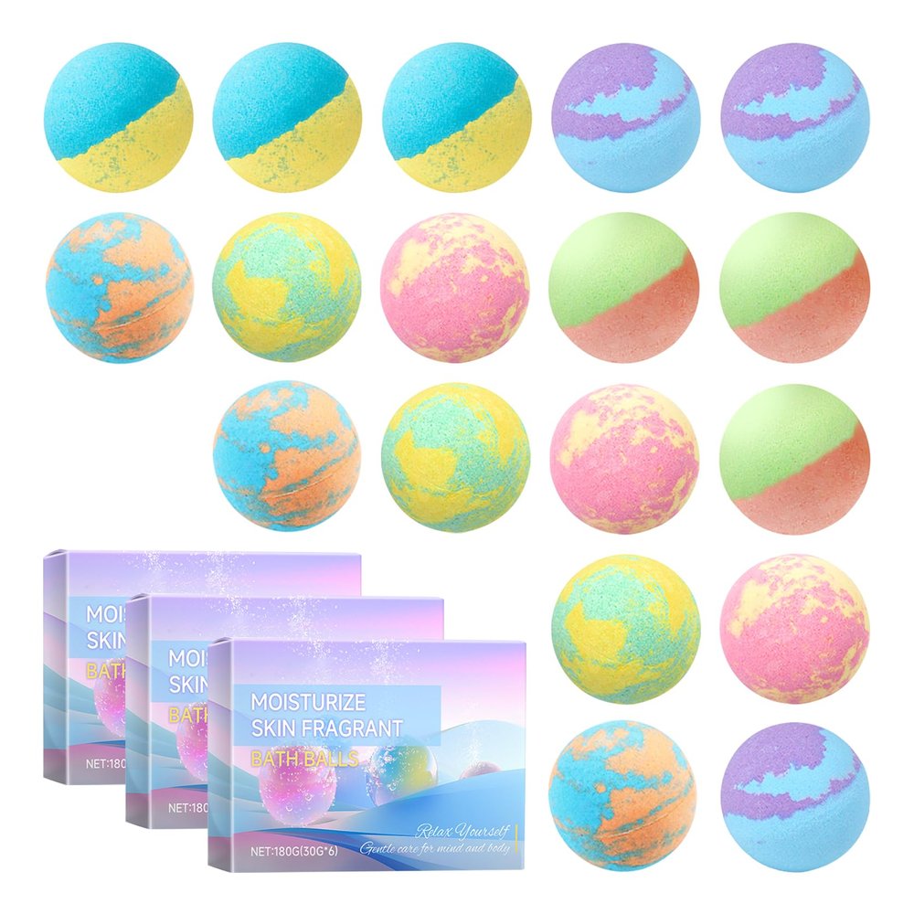 18PCS Bubble Bath Bombs Gift Set,Natural Handmade Bathbombs,Moisturizing Relaxing Shower Bombs,Organic Bath Bomb Kit Spa Gifts for Women,Men,Mom,Girls Boys and Birthday