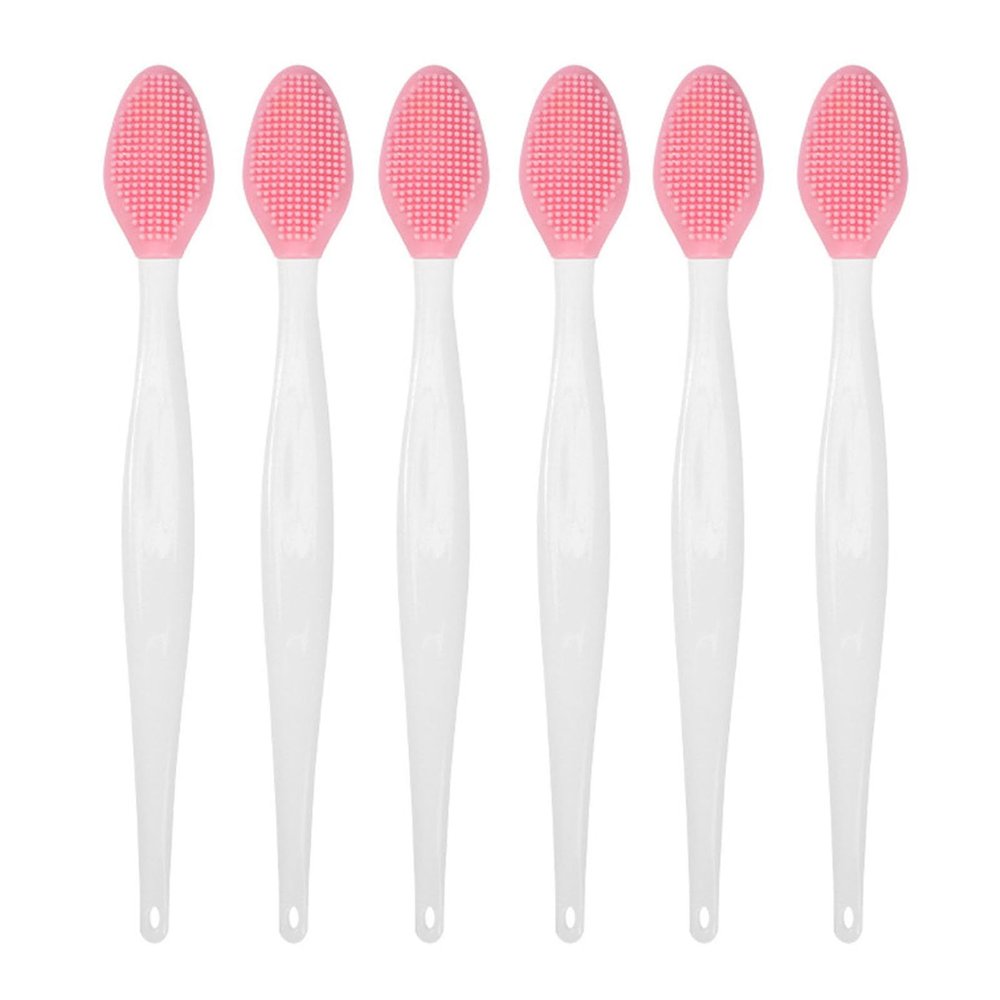 AMAMIA 6/12 Pcs Double Side Pore Scrubber/Lip Scrubber Multipurpose Silicone Nose Brush Soft Exfoliating Lip Scrub Brush for Smoother and Fuller Lip Appearance Skin Blackhead Cleaning Tool for Hom