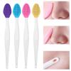 AMAMIA 6/12 Pcs Double Side Pore Scrubber/Lip Scrubber Multipurpose Silicone Nose Brush Soft Exfoliating Lip Scrub Brush for Smoother and Fuller Lip Appearance Skin Blackhead Cleaning Tool for Hom view 3