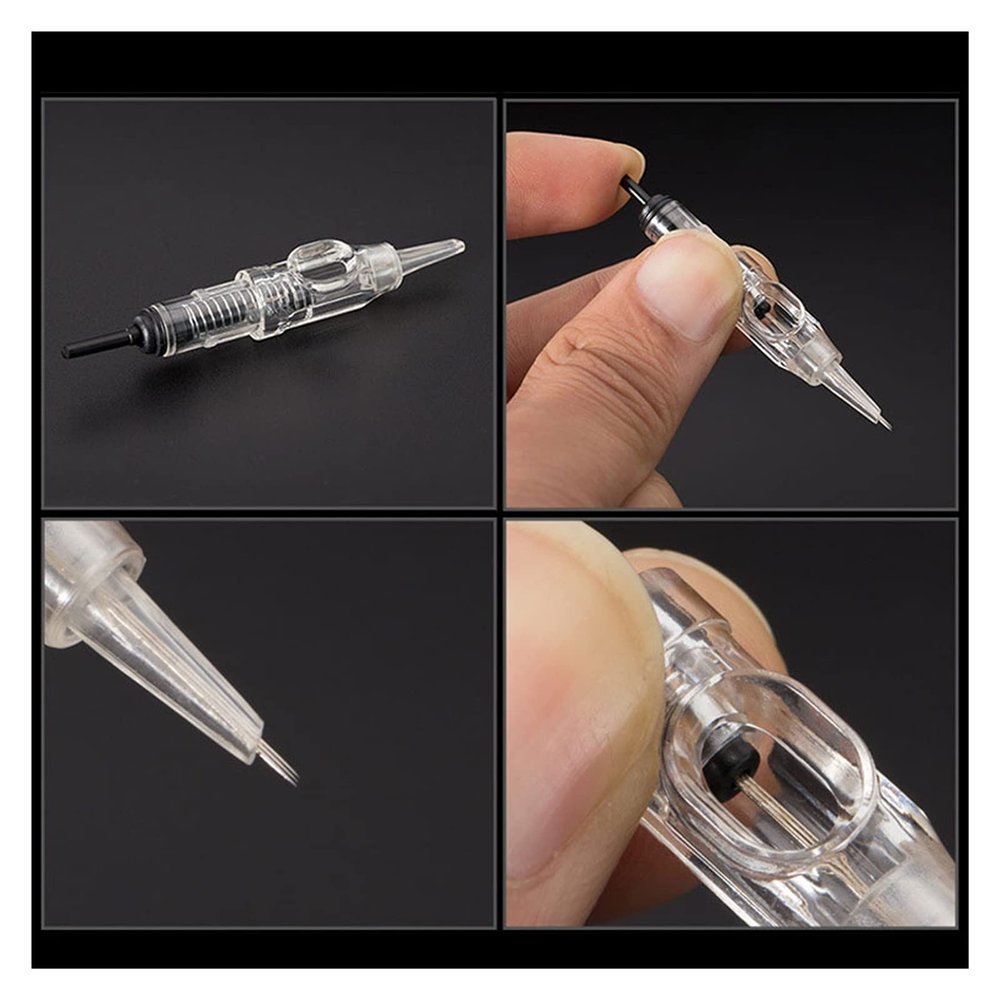 Cartridge Tattoo Needles RL RS F Disposable Tattoo Needles Eyebrow Permanent Makeup Needles 100pcs For Cartridge Machines Grip(100pcs 3RS)