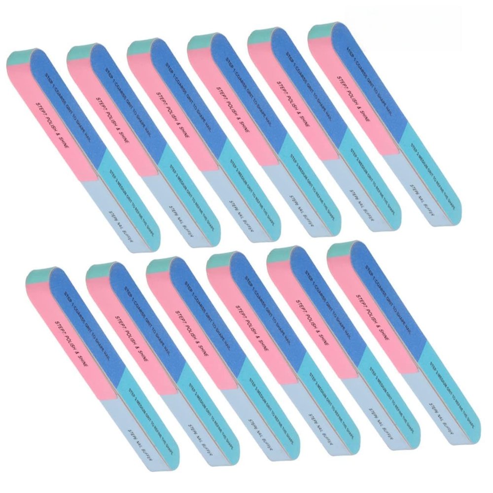DECOMELODY 12pcs 6-Sided Nail Buffer Blocks Professional Nail Files and Polishing Tools for Women Suitable for and Manicure