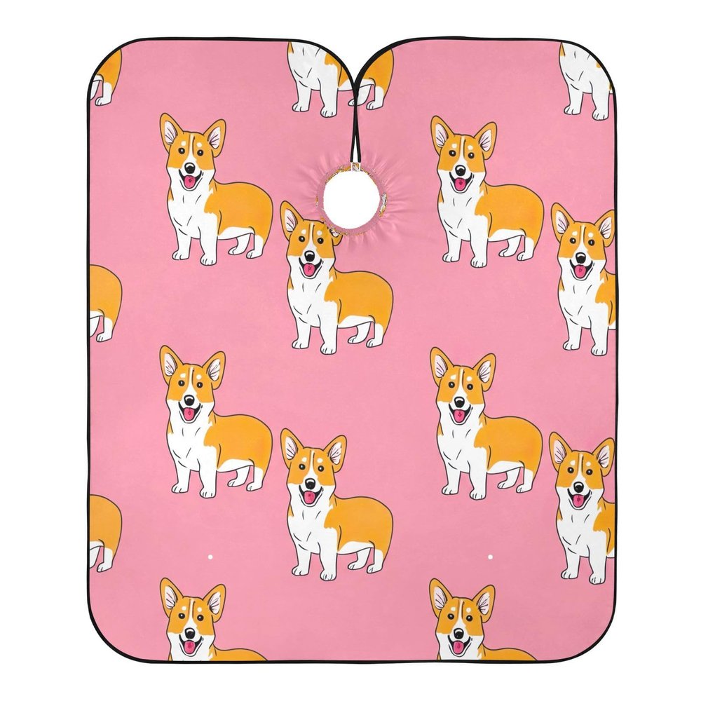 Cute Dogs Pink Barber Aprons Professional Hair Cape, Hair Cape for Haircuts 64.9 In x 55.1 In