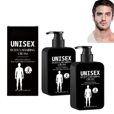 Gentle Men's Hair Removal Cream for Father's Day Gift - Fast Acting Depilatory Cream with Plant Extracts - Sensitive Skin Body Hair Remover - 3.38 fl oz (2)