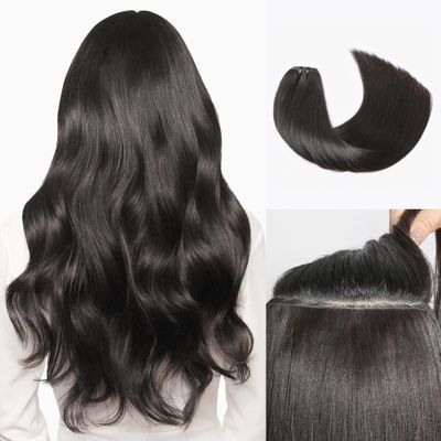 LUVME Invisible Clip in Hair Extensions Real Human Hair, 22 inch 110g 6Pcs, Natural Chestnut Brown Highlights Human Hair Extensions Clip ins for Women, Natural Seamless Straight Human Hair