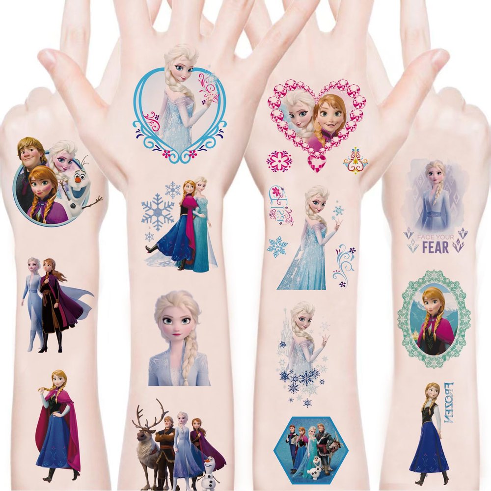 100Sheets Frozen Temporary Tattoos for Kids,Cartoon Frozen Temporary Tattoos Gift For Fan Birthday Party Decorations for Girl Boys Home Activity Class Prizes Carnival Christmas Rewards