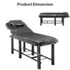 FUQIAOTEC Stationary Massage Table Spa Salon Bed Professioanl, Physical Therapy Tables with Metal Frame and PU Surface, Backrest Adjustable, Removable Headrest, Bottom Storage Shelf, Black view 2