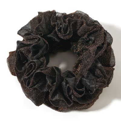 12 Pcs Fabric Cloth Hair Scrunchies, Coffee 6.2Inch Large Glitter Elastics Hair Ties for Dancing, Hair Accessories, Party Decorations, Clothing, Festival Activities