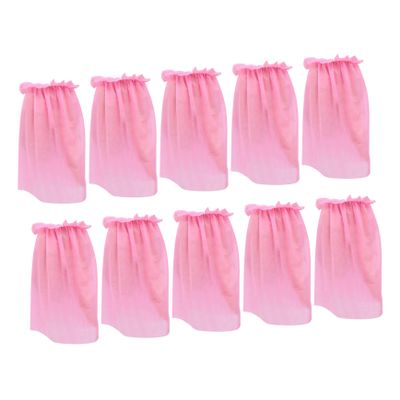 10 Pcs Bathing Skirts Non Woven Spa Wear Versatile Breast Wraps Bath Shirts Fits for Spa and Skincare Services Pink