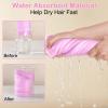 Basumee Microfiber Hair Towel Wrap for Kids 2 Pack Rapid Drying Hair Towel with Button Hair Turbans for Wet Hair Wraps Head Towel Wrap for Women and Girls view 2