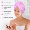 Basumee Microfiber Hair Towel Wrap for Kids 2 Pack Rapid Drying Hair Towel with Button Hair Turbans for Wet Hair Wraps Head Towel Wrap for Women and Girls view 4