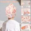 Basumee Microfiber Hair Towel Wrap for Kids 2 Pack Rapid Drying Hair Towel with Button Hair Turbans for Wet Hair Wraps Head Towel Wrap for Women and Girls view 3