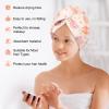 Basumee Microfiber Hair Towel Wrap for Kids 2 Pack Rapid Drying Hair Towel with Button Hair Turbans for Wet Hair Wraps Head Towel Wrap for Women and Girls view 4