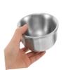 HOUDERCO Stainless Steel Shaving Soap Bowl Durable Easy to Clean Wet Shaving Mug for Men Compact Design for Travel Grooming Face Cleansing Tool view 3