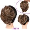 yanzhuen001 Bun Wig, Heat Resistant Synthetic Hair Scrunchies - Donut Bun Chignon for Women,Messy Bun Wig(Dark brown gold variegations) view 2